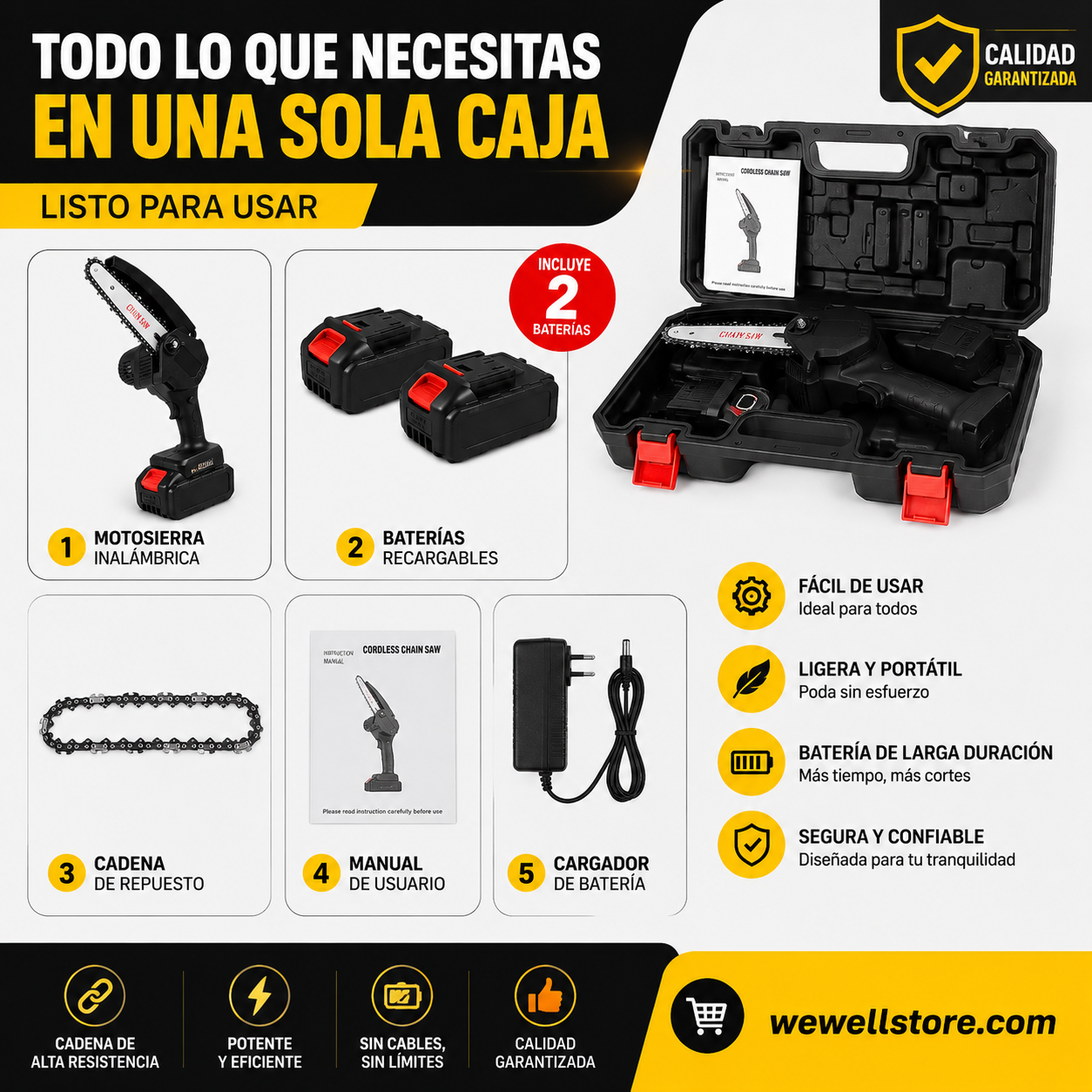 Mini Sierra inalambrica: Corta en Segundos y Disfruta Tu Jardín de Verdad