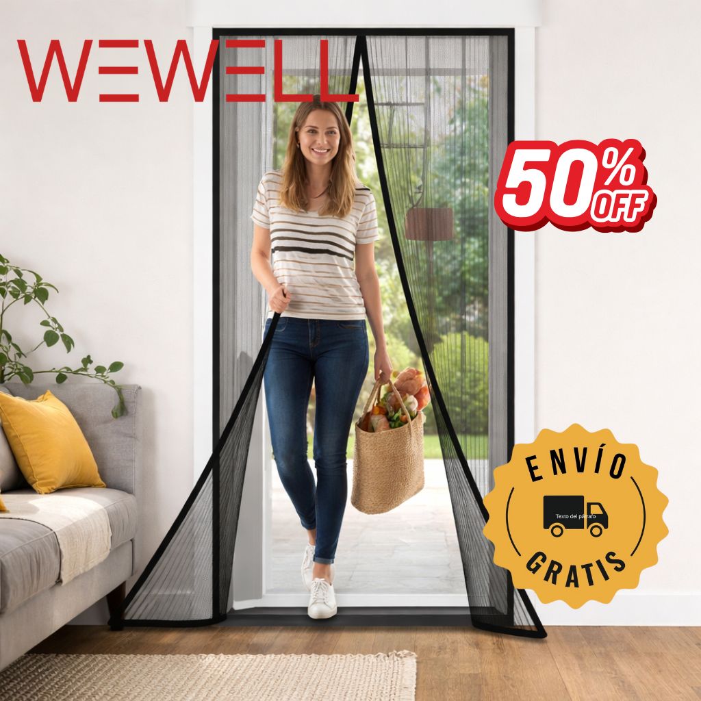 Cortina de puerta antimosquitos - Malla con Cierre Magnético 🧲