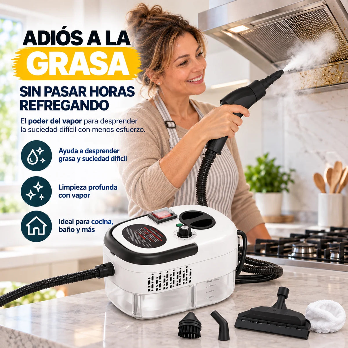 VaporMax™ | Limpiadora a Vapor de Alta Potencia 2500W
