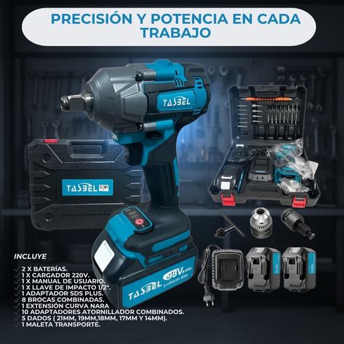 Llave de impacto Inalámbrica TASBEL™  - Atornilla, perfora y afloja sin cables