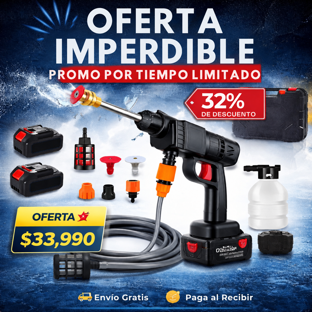 Hidrolavadora Inalámbrica HYDROMAX + 2 baterías