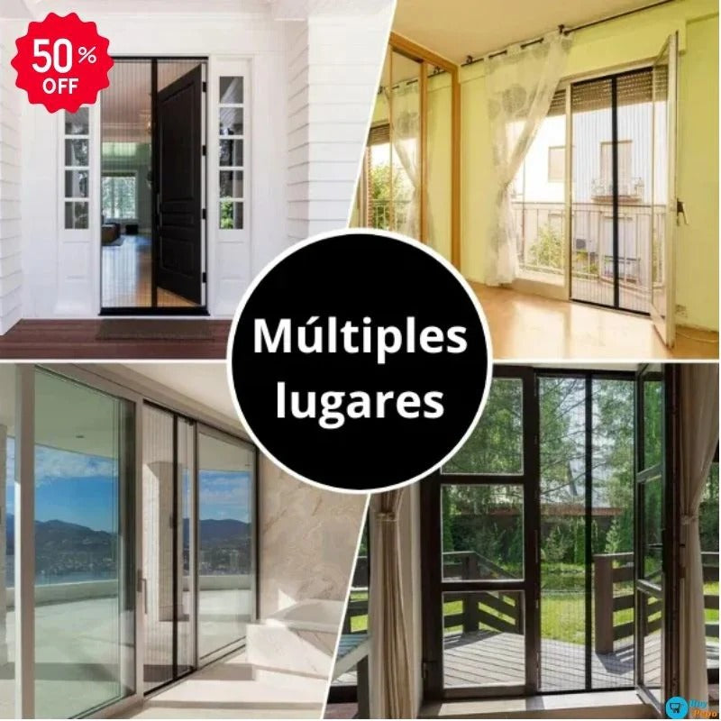 Cortina de puerta antimosquitos - Malla con Cierre Magnético 🧲