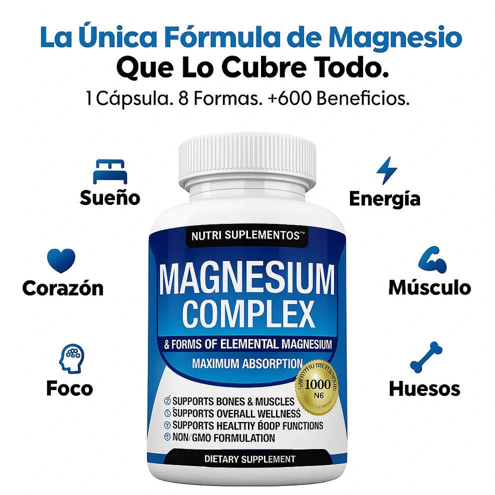 Magnesio Complex ™ Complejo de magnesio 8 en 1 - Para un descanso más reparador