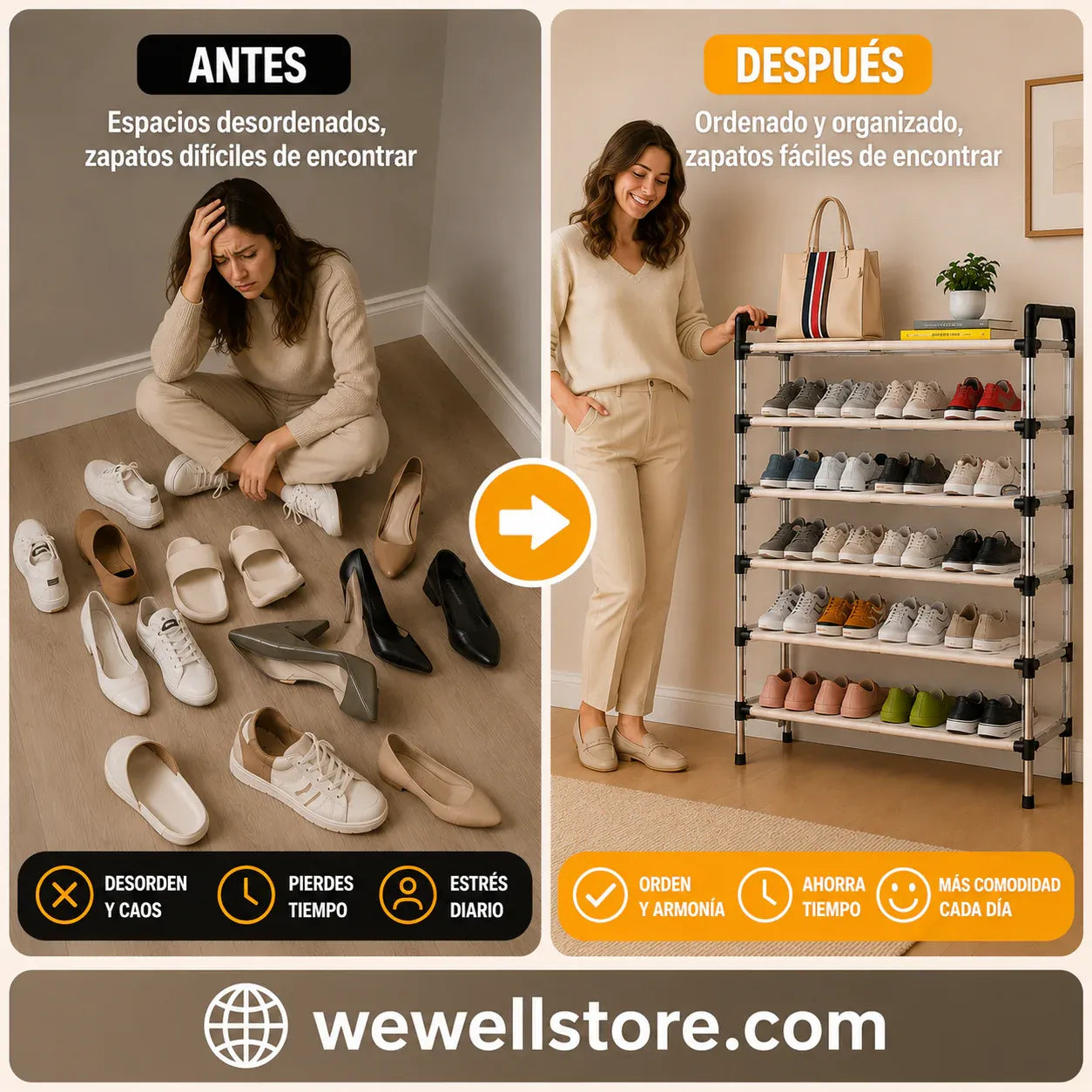 Zapatera ZeroKaos: Organiza tu entrada, recupera tu espacio y llega a casa tranquilo