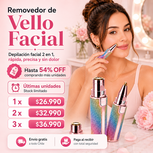 Removedor de vello facial 2 en 1