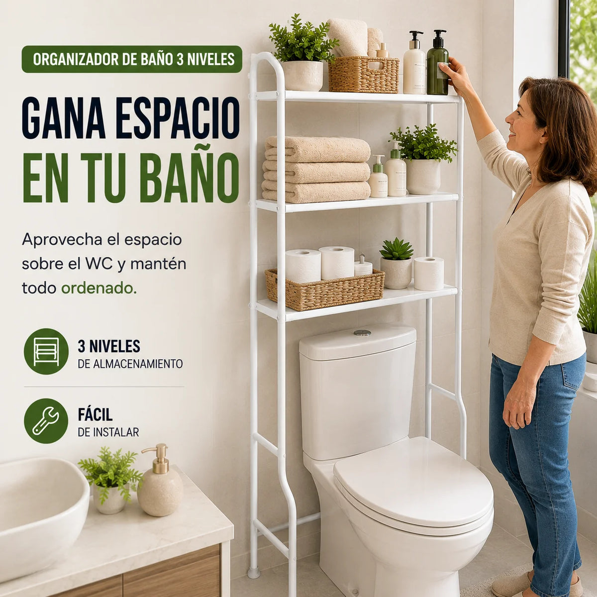 Ordenix™ | Organizador de Baño 3 Niveles -